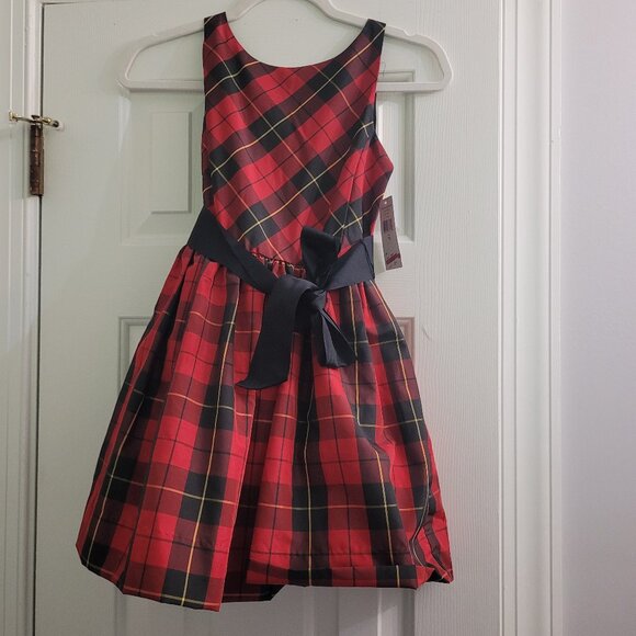 NWT Ralph Lauren plaid print Holiday dress girls size 10 - Picture 1 of 4